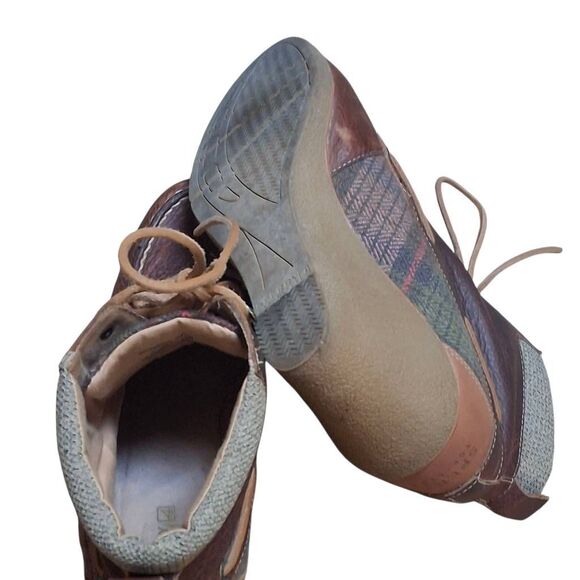 Sperry Bailey Wedge Leather Booties – Brown Plaid Ankle Boots (Women’s 9) - Picture 7 of 7